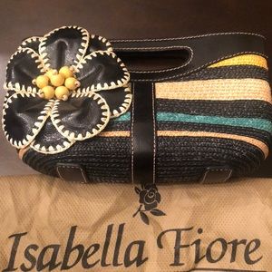 AUTH Isabella Fiore Straw Clutch